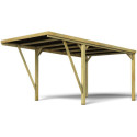 Carport simple en bois autoclave + toit en polycarbonate 16,5m² Victor Modern - Cerland