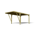 Carport simple en bois autoclave + toit en polycarbonate 16,5m² Victor Modern - Cerland