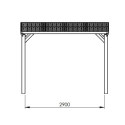Carport simple en bois autoclave + toit en polycarbonate 16,5m² Victor Modern - Cerland