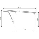 Carport simple en bois autoclave + toit en polycarbonate 16,5m² Victor Modern - Cerland