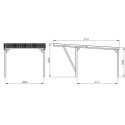 Carport simple en bois autoclave + toit en polycarbonate 16,5m² Victor Modern - Cerland
