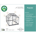 Serre de jardin 3,8m² en aluminium noir et polycarbonate 4mm Popular - Halls