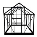 Serre de jardin 3,8m² en aluminium noir et polycarbonate 4mm Popular - Halls