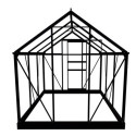 Serre de jardin 3,8m² en aluminium noir et polycarbonate 4mm Popular - Halls