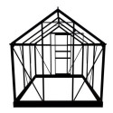 Serre de jardin 3,8m² en aluminium et verre trempé Popular - Halls