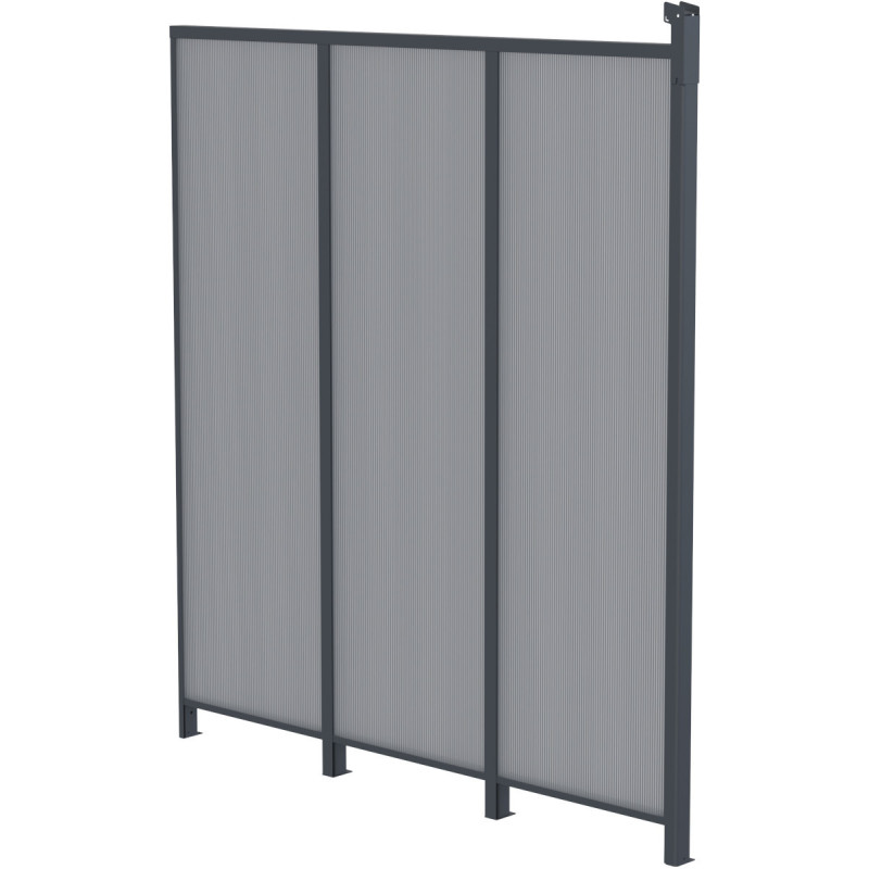 Panneau latéral en aluminium et PC 4mm pour toit de terrasse anthracite 2,5m X-METAL
