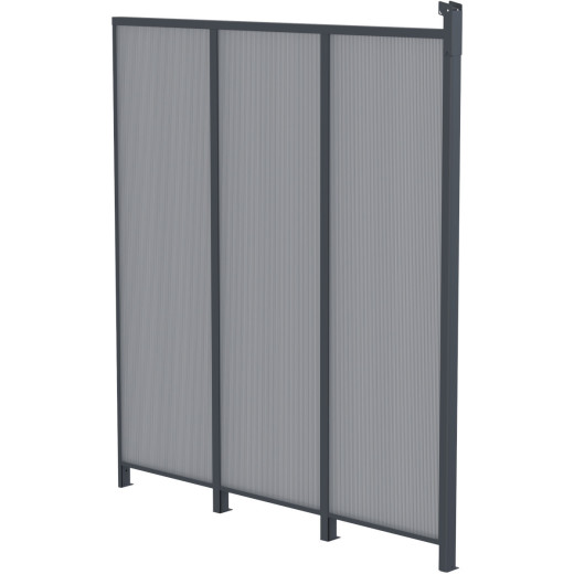 Panneau latéral en aluminium et PC 4mm pour toit de terrasse anthracite 2,5m X-METAL