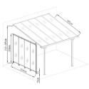Panneau latéral en aluminium et PC 4mm pour toit de terrasse anthracite 3m X-METAL