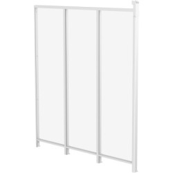 Panneau latéral en aluminium et PC transparent pour toit de terrasse blanc 2,5m X-METAL