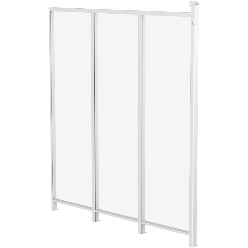 Panneau latéral en aluminium et PC transparent pour toit de terrasse blanc 2,5m X-METAL