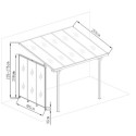 Panneau latéral en aluminium et PC transparent pour toit de terrasse blanc 2,5m X-METAL