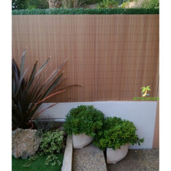 Canisse PVC double face renforcée 1,2x2,5m - coloris teck - Jet7garden