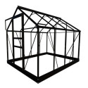 Halls Serre de jardin en verre Noir 5m²