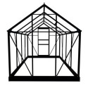 Serre de jardin 5m² en aluminium noir et polycarbonate 4mm Popular - Halls