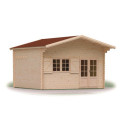 Abri de jardin en bois massif 19,2m² Jasmin + mezzanine 8,68m² – Forest Style
