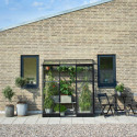 Serre de jardin adossée 1,2m² noire en verre trempé Qube - Halls
