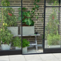 Serre de jardin adossée 1,2m² noire en verre trempé Qube - Halls