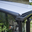 Serre de jardin adossée 1,2m² noire en verre trempé Qube - Halls