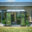 Serre de jardin adossée 4,7m² noire en verre trempé Qube - Halls