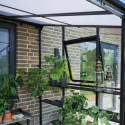 Serre de jardin adossée 4,7m² noire en verre trempé Qube - Halls