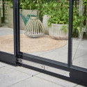 Serre de jardin adossée 4,7m² noire en verre trempé Qube - Halls