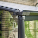 Serre de jardin adossée 4,7m² noire en verre trempé Qube - Halls