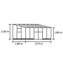 Serre de jardin adossée 7,1m² noire en verre trempé Qube - Halls
