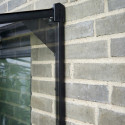 Serre de jardin adossée 7,1m² noire en verre trempé Qube - Halls