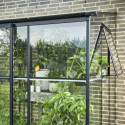 Serre de jardin adossée 7,1m² noire en verre trempé Qube - Halls