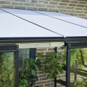 Serre de jardin adossée 7,1m² noire en verre trempé Qube - Halls