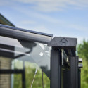 Serre de jardin adossée 7,1m² noire en verre trempé Qube - Halls