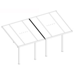 Pièce de raccordement anthracite entre 2 pergolas adossées - toits de terrasse X-METAL 