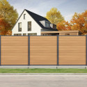 Lot de 3 lames en bois composite premium pour clôture personnalisable Compolife - coloris bois vieilli
