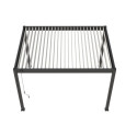 Pergola bioclimatique autoportante en alu anthracite - lames blanches - 3x4m Ombrea