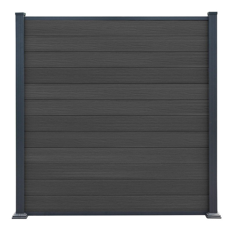 Clôture en bois composite premium 180xH.190cm - coloris gris anthracite - Compolife
