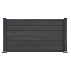 Clôture en bois composite premium 180xH.95cm - coloris gris anthracite - Compolife