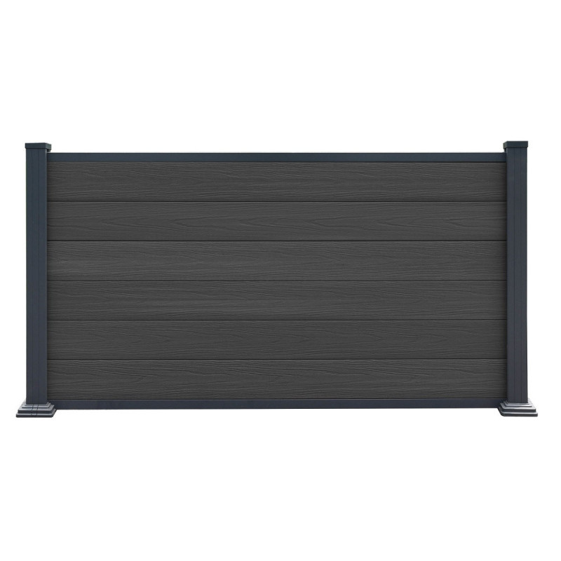 Clôture en bois composite premium 180xH.95cm - coloris gris anthracite - Compolife