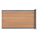Kit dextension clôture 180x95 cm Compolife - Bois composite vieilli avec poteau aluminium