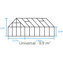 Serre de jardin 9,9m² en aluminium vert et verre horticole Universal - Halls