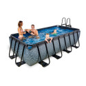 Piscine hors sol rectangulaire Stone 400x200x100cm avec pompe filtrante – Exit Toys