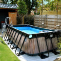 Piscine hors sol rectangulaire Wood 400x200x100cm avec pompe filtrante – Exit Toys