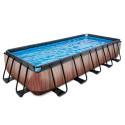 Piscine hors sol rectangulaire Wood 540x250x100cm avec pompe filtrante – Exit Toys