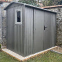 Abri de jardin en acier galvanisé Roka 4,08m² + kit d'ancrage - X-Métal