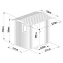 Abri de jardin en acier galvanisé Roka 4,08m² + kit d'ancrage - X-Métal