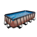 Piscine hors sol rectangulaire Wood 400x200x100cm avec pompe filtrante à sable – Exit Toys