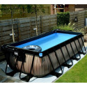 Piscine hors sol rectangulaire Wood 400x200x100cm avec pompe filtrante à sable – Exit Toys