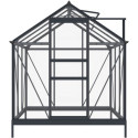 Serre de jardin en aluminium anthracite et verre trempé 4mm RINCA 3,5m² + embase - Green Protect