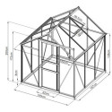 Serre de jardin en aluminium anthracite et verre trempé 4mm RINCA 3,5m² + embase - Green Protect