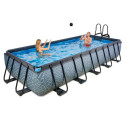 Piscine hors sol rectangulaire Stone 540x250x100cm avec pompe filtrante à sable – Exit Toys