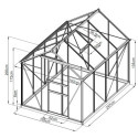 Serre de jardin en aluminium anthracite et verre trempé 4mm RINCA 4,57m² + embase - Green Protect